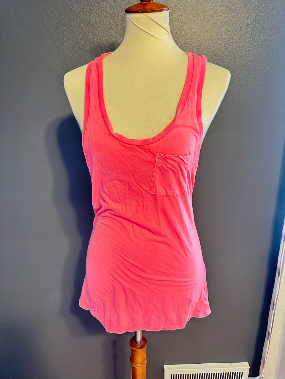 Vintage Y2K Brandy Melville Tank Top S Made Italy Neon Pink Marsan